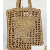 Annan heminredning Fashion Letter P Mesh Hollow Woven Butikp￥sar f￶r Summer St Tote Bag Shoder Beach 6Color Drop Delivery Garden Dhzcz