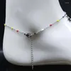 Anklets Fashion Colorful Bead Star Anklet For Girl/Ladies Stainless Steel Summer Beach Charm Bracelet Jewelry Tobillera