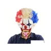 Party Masks Scary Clown Mask Sile Halloween Drop Delivery Home Garden Festive Supplies Dhveu