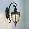 Vägglampa retro europeisk vattentät e27 hem restaurang korridor gård trädgård ljus inomhus/utomhusbelysning