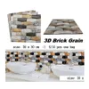 Wall Stickers 10Pcs 3D Marble Pattern Sticker Pvc Waterproof Selfadhesive Paper 30X30Cm Brick Grain Bathroom Decor Drop Delivery Home Dhcy1