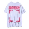 OFS Luxe T-shirt Heren Off s Offs Digitale Roze Pijl Korte Mouw Handgeschilderde Dames Losse Gedrukte Letter x op de rug 5GKQ