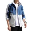 Men's Jackets Cozy Men Coat Pockets Color Matching Jacket Male Breathable Outdoor Costume