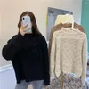 Frauen Pullover Vintage Frauen Hälfte Rollkragen Lose Aushöhlen Pullover Frau Kleidung 2023 Gestrickte Sueter Mujer Jumper