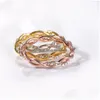 Band Rings Fashion Jewelry Womens Simple Twist Ring Copper Diamond Bridal Drop Delivery Dhgem