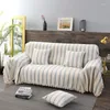 Housses de chaise Vintage Chenille Jacquard Stripe Lace Sofa Serviette Housse décorative All-inclusive Dust Couch Protector Couverture anti-dérapante