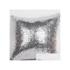 Pillow Case Glitter Sequin Solid Color Cushion Cases Er Cafe Car Seat Sofa Sequins Home Textile No Filling Drop Delivery Garden Text Dhgde