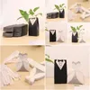 Gift Wrap 100Pcs Bridal Bag Cases Groom Tuxedo Dress Gown Ribbon Wedding Favor Candy Box Drop Delivery Home Garden Festive Party Sup Dhwjq