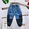 Jeans 2023 Kids Jean Patchwork Baby Boy Pants Denim White For Boys 2-7 Years Old