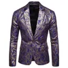 Herrdräkter Blazers Casual Blazer Jacket Party High-End Fashion Luxury Golden Floral Business 230111