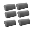Stol täcker 6 stycken grå elastisk soffa armstöd fåtölj slipcovers