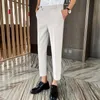 Ternos masculinos Blazers Casual Calça 2023 Primavera e verão Cor sólida Slim Nove pontos Personalidade Young Moda Clothing