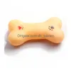 Dog Toys Chews Pet Supply Toy Rubber Bone Shape Squeak Sound Interactive Chew For Small Puppy Drop Delivery Home Garden Sup Dhgarden Dhmsx