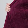 Veste matelassée en coton d'âge moyen et âgée pour femmes vêtements de mère d'hiver grande taille col montant