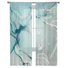 Curtain Marble Texture Sheer Window Curtains For Living Room Children Bedroom Kitchen Tulle Voile Hanging