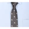 Fliegen Hohe Qualität Herren Grau 6 cm Krawatte Tierdruck Männliche Mode Formale Hals Business Anzug Krawatte Ideal für Party Arbeit Geschenkbox