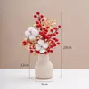 Flores decorativas Sala de estar Desktop Red Winterberry Ornamentos Ano Flower Artificial Fall Decorations Decores em casa