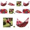 Hammocks Rainbow Outdoor Leisure Double 2 Person Canvas Tralight Cam Hammock With Backpack Drop Delivery Home Garden Furniture Dhipy