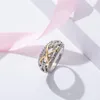 Wedding Rings Fashion Two Tone Cross Twine Dames vingerring Dagelijks draagbare elegante accessoires vrouwelijk dansfeest stijlvolle sieraden anillo anillo