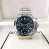 Mode Hommes Montres AB01344A1C1A1 42mm fonction chronographe travail Cadran bleu en acier inoxydable Saphir VK Quartz Montres pour hommes Montres-bracelets