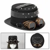 Party Supplies Goth Steampunk Top Hat With Goggles Cosplay Costume Caps Durable Accessories Black