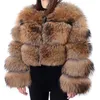 Женская меховая подделка Maomaokong Super Winter Women Luxury Luxury Luxural Real Raccoon Coat 100 Natural Jacket Plus Kine Jackets Женский жилет 230110