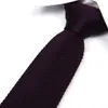 Bow -slipsar Ankomst Män mode slipsar solid stickad stickad vanlig slips smal smal skinn vävd