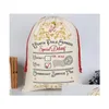 Décorations De Noël Sacs Cadeaux Année Sac De Bonbons Père Noël Dstring Toile Sac Vaisselle Rustique Vintage Bas Drop Delivery Home Dhymc