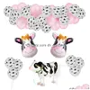 Outra festa de eventos suprimentos de Natal Jungle Animais Decoração Tigre Cow Birthday Balão Conjunto de fazenda Drop Drop Garde Home Garde Dhgarden Dh9ol