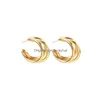 Ohrstecker Modeschmuck Damen Vintage Schichten Niedliche Ohrringe Gold Silber Farbe Drop Lieferung Dhlz8