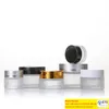 Frosted Glass Cream Bottle Empty Container Cosmetic Jars with Black white Gold Silver Lid