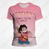 Erkek Tişörtleri Yaz 3d baskılı gömlek moda erkekler çocuk karikatür anime Steven evren tişört erkek kız sevimli kısa kollu topçen