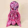 Scarves 90CM Women Cashew Print Square Head Echarpes Silk Foulards Femme Wraps Beach Shawls Bandana Lady Hijabs Female Bow Ties