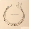 Colliers de perles Collier de bijoux de mode bohème Collier de perles colorées Tour de cou 3pcs / Set Pendentifs de livraison directe Dh8Kx