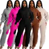 Women's Tracksuit Solid Color Long Sleeve Turtleneck and Fringe Trousers Two Piece Suit Winter Casual Knit Thickening Homewear Matching Set 230110