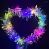 Decorative Flowers Valentine Day Decoration Glowing Red Heart Shaped Wreath Led Garland Happy Valentine's Wedding Party Pendants
