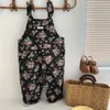 Kledingsets 4490C Kinderkleding Pring Jumpsuit 2023 Spring Korea Girl Riembroek Bloemen Casual Fashion Boy's Suars Suars