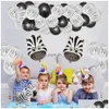 Outra festa de eventos suprimentos de Natal Jungle Animais Decoração Tigre Cow Birthday Balão Conjunto de fazenda Drop Drop Garde Home Garde Dhgarden Dh9ol