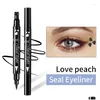 Eyeliner doublehead flytande st￤mpel svart t￤tning ￶gonfoder penna m￥nstj￤rna hj￤rta blommor eyeliners vattent￤ta ￶gon kosmetik penna dropp del dhs0r