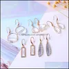 Dangle Chandelier Sell Colorf Glass Crystal Pendant Earring For Women Unique Design 18 Color Geometric Hook Fashion Jewelry Gift D Dhe7R