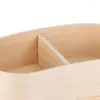 食器セットポータブルランチボックスセットホームピクニック用の日本の木製収納容器17x9cm