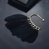 Backs Earrings Feather Ear Cuff Clip On For Women Fashion Jewelry Big Alloy Punk Earings Party Bijoux Brincos 2023