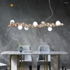 Chandeliers Nordic Restaurant Led Chandelier Light Luxury Art Living Room Personality Long Dining Table Bar Lamp Deco Fixture