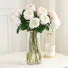 Dekorativa föremål Figurer Fuktande latex Rose Artificial Flower Decor Home Wedding Roses Real Touch Flowers Bridal Bouquet 230110