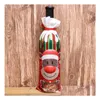 Gift Wrap 11Styles Christmas Decorations For Home Burlap Embroidery Angel Snowman Wine Bottle Er Set Gifts Bag Santa Sack Drop Deliv Dh3Tf