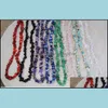 Colares pendentes Mulheres Irregar de cascalho natural Colar de pedra de pedra 8 colorido Handmade Braed Gobker Jewelry Gift Drop Delive Dhhoj