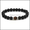 Kralen 8mm natuurlijke lava stenen handgemaakte bedelarmbanden voor dames mannen feest club yoga sport sieraden drop levering dhakf