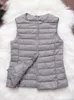 Women's Down Parkas Fitaylor 90 Ultra Light White Duck Vest Thin Coateeveless Jacket V CollarまたはO 230110