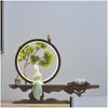 Duftlampen Zen Rückfluss Weihrauchbrenner Halter Rauch Wasserfall Sticks LED Lampe Ring Ornamente Wohnzimmer Büro Schreibtisch Dekor Drop DHA86