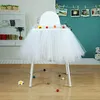 Gonna da tavolo Gonne da sposa in tulle Baby Shower Decorazione per feste Tutu Forniture per seggioloni Copri scrivania per eventi